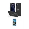 ieg™ iPhone 12 Pro Max Kılıf Odak Form Prime - Siyah 34D Izgaralı Cam