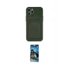 ieg™ iPhone 12 Pro Max Kılıf Vadi Çizgi Prime - Siyah 34D Izgaralı Cam