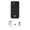 ieg™ iPhone 12 Pro Max Kılıf Vadi Çizgi Prime - Siyah Joko Magic 5D Cam + Shine Kamera Lens - LT