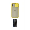 ieg™ iPhone 12 Pro Max Kılıf Vadi Çizgi - Siyah 3D Antistatik Hayalet Cam Ekran Koruyucu