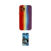 ieg™ iPhone 12 Pro Max Kılıf Yadigar Çizgi - Siyah 34D Izgaralı Cam