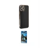 ieg™ iPhone 12 Pro Max Kılıf Yankı Serisi - Siyah 34D Izgaralı Cam