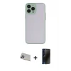 ieg™ iPhone 13 Pro Max Kılıf Ahenk Çizgi Serisi - Siyah 3D Antistatik Hayalet Cam Ekran Koruyucu + Rainbow Kamera Lens Koruma Cam - MR