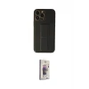 ieg™ iPhone 13 Pro Max Kılıf Akış Doku - Siyah Bilvis 3D Cam Ekran Koruyucu