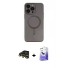 ieg™ iPhone 13 Pro Max Kılıf Akış Minimal Özel Seri - Siyah Bilvis 5in1 5D Magic Hayalet Cam Ekran Koruyucu + Raze Metal Kamera Lens - GD