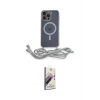 ieg™ iPhone 13 Pro Max Kılıf Eksen Özel Seri - Siyah Bilvis 3D Mat Cam Ekran Koruyucu