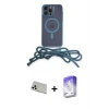 ieg™ iPhone 13 Pro Max Kılıf Eksen Özel Seri - Siyah Bilvis 5in1 3D Magic Cam Ekran Koruyucu + Rainbow Kamera Lens Koruma Cam - BZ