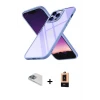 ieg™ iPhone 13 Pro Max Kılıf Nova Işık Serisi - Şeffaf Maxco Cam Ekran Koruyucu + Sierra Blue Pers Alüminyum Kamera Lens