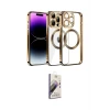 ieg™ iPhone 13 Pro Max Kılıf Pusula Form - Siyah Bilvis 3D Mat Cam Ekran Koruyucu