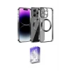 ieg™ iPhone 13 Pro Max Kılıf Pusula Form - Siyah Bilvis 5in1 3D Magic Cam Ekran Koruyucu
