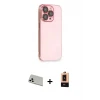 ieg™ iPhone 13 Pro Max Kılıf Siluet Minimal Özel Seri - Şeffaf Maxco Cam Ekran Koruyucu + Rainbow Kamera Lens Koruma Cam - BZ