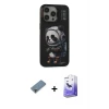 ieg™ iPhone 13 Pro Max Kılıf Siluet Modern Özel Seri - Siyah Bilvis 5in1 5D Magic Hayalet Cam Ekran Koruyucu + Metal Kamera Lens Koruma Cam - MR