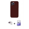 ieg™ iPhone 13 Pro Max Kılıf Zirve Modern Özel Seri - Siyah Bilvis 5in1 5D Magic Hayalet Cam Ekran Koruyucu + Pers Alüminyum Kamera Lens - GI