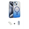 ieg™ iPhone 14 Kılıf Ahenk Doku Özel Seri - Siyah Joko Magic 5D Cam + Diamond Kamera Lens - PE