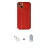 ieg™ iPhone 14 Kılıf Akış Doku - Siyah Joko Magic 5D Cam + Diamond Kamera Lens - KI