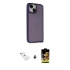 ieg™ iPhone 14 Kılıf Atlas Form - Siyah Buffer Cam Ekran Koruyucu + Diamond Kamera Lens - PE