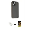 ieg™ iPhone 14 Kılıf Atlas Form - Siyah Buffer Cam Ekran Koruyucu + Diamond Kamera Lens - PE