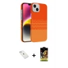ieg™ iPhone 14 Kılıf Doruk Serisi - Siyah Buffer Cam Ekran Koruyucu + Diamond Kamera Lens - PE