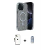 ieg™ iPhone 14 Kılıf Eksen Çizgi - Siyah Joko Magic 5D Cam + Shine Kamera Lens - GD