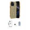ieg™ iPhone 14 Kılıf Eksen Çizgi - Siyah Joko Magic 5D Cam + Shine Kamera Lens - MI