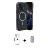 ieg™ iPhone 14 Kılıf Eksen Çizgi - Siyah Joko Magic 5D Cam + Shine Kamera Lens - MI