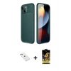 ieg™ iPhone 14 Kılıf Eksen Form Prime - Siyah Buffer Cam Ekran Koruyucu + Diamond Kamera Lens - YL
