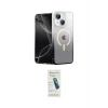 ieg™ iPhone 14 Kılıf Eksen Minimal Özel Seri - Şeffaf Pasifik Cam Ekran Koruyucu