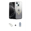 ieg™ iPhone 14 Kılıf Eksen Minimal Özel Seri - Siyah Joko Magic 5D Cam + Diamond Kamera Lens - SABE