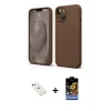ieg™ iPhone 14 Kılıf Kozmos Yansıma Özel Seri - Siyah Buffer Hayalet Cam Ekran Koruyucu + Diamond Kamera Lens - YL
