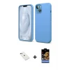 ieg™ iPhone 14 Kılıf Kozmos Yansıma Özel Seri - Siyah Buffer Hayalet Cam Ekran Koruyucu + Diamond Kamera Lens - YL