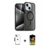 ieg™ iPhone 14 Kılıf Nova Asil Prime - Siyah Buffer Cam Ekran Koruyucu + Shine Kamera Lens - SH
