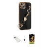 ieg™ iPhone 14 Kılıf Nova Işık Prime - Siyah Buffer Cam Ekran Koruyucu + Diamond Kamera Lens - PE