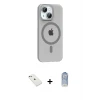 ieg™ iPhone 14 Kılıf Pusula Form Özel Seri - Siyah Joko Magic 5D Cam + Diamond Kamera Lens - PE