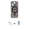ieg™ iPhone 14 Kılıf Pusula Form Özel Seri - Siyah Joko Magic 5D Cam + Diamond Kamera Lens - PE