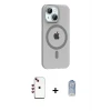 ieg™ iPhone 14 Kılıf Pusula Form Özel Seri - Siyah Joko Magic 5D Cam + Shine Kamera Lens - KI