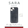 ieg™  iPhone 14 Kılıf Sara Kartvizitli Deri Kılıf - Kırmızı