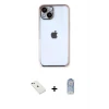 ieg™ iPhone 14 Kılıf Vadi Minimal - Siyah Joko Magic 5D Cam + Diamond Kamera Lens - PE