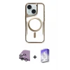 ieg™ iPhone 14 Kılıf Yadigar Klasik Özel Seri - Siyah Bilvis 5in1 3D Magic Cam Ekran Koruyucu + Raze Metal Kamera Lens - GS