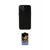 ieg™ iPhone 14 Kılıf Yadigar Yansıma Serisi - Siyah Buffer Hayalet Cam Ekran Koruyucu