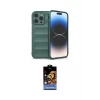 ieg™ iPhone 14 Pro Kılıf Atlas Koleksiyonu - Siyah Buffer Hayalet Cam Ekran Koruyucu