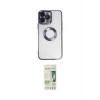 ieg™ iPhone 14 Pro Kılıf Pusula Form - Siyah 20D Premium Cam Ekran Koruyucu