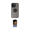 ieg™ iPhone 14 Pro Kılıf Yörünge Çizgi - Siyah Buffer Hayalet Cam Ekran Koruyucu