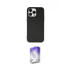 ieg™ iPhone 14 Pro Max Kılıf Ahenk Serisi - Siyah Bilvis 5in1 3D Magic Cam Ekran Koruyucu