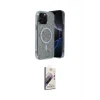 ieg™ iPhone 14 Pro Max Kılıf Eksen Çizgi - Siyah Bilvis 3D Mat Cam Ekran Koruyucu