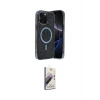 ieg™ iPhone 14 Pro Max Kılıf Eksen Çizgi - Siyah Bilvis 3D Mat Cam Ekran Koruyucu