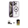 ieg™ iPhone 14 Pro Max Kılıf Eksen Form Koleksiyonu - Siyah Buffer Cam Ekran Koruyucu + Bilvis Titan Kamera Lens - SH