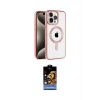 ieg™ iPhone 14 Pro Max Kılıf Eksen Form Koleksiyonu - Siyah Buffer Hayalet Cam Ekran Koruyucu