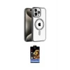 ieg™ iPhone 14 Pro Max Kılıf Eksen Form Koleksiyonu - Siyah Buffer Hayalet Cam Ekran Koruyucu