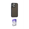 ieg™ iPhone 14 Pro Max Kılıf Eksen Işık - Siyah Bilvis 5in1 3D Magic Cam Ekran Koruyucu