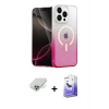 ieg™ iPhone 14 Pro Max Kılıf Eksen Minimal Özel Seri - Siyah Bilvis 5in1 5D Magic Hayalet Cam Ekran Koruyucu + Band Metal Kamera Lens - GD